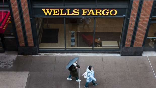 A Wells Fargo bank branch in New York, US, on Wednesday, Dec. 27, 2023. Wells Fargo & Co. is scheduled to release earnings figures on January 12. Photographer: Angus Mordant/Bloomberg