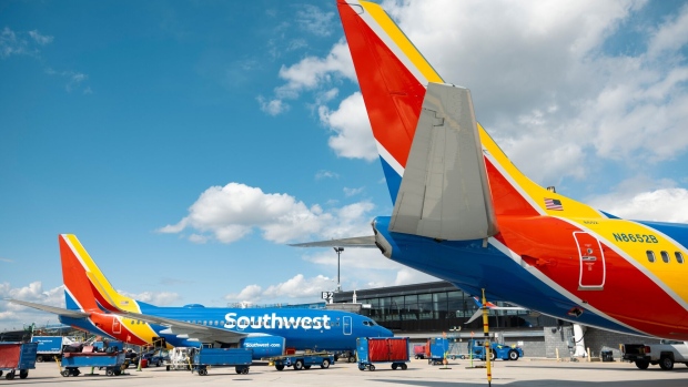 <p>Southwest Airlines planes at Baltimore-Washington Airport in Baltimore, Maryland.</p>