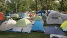 Tents at a pro-Palestinian encampment on the University of Chicago campus on May 6.