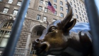 The Charging Bull statue stands near the New York Stock Exchange (NYSE) in New York, U.S., on Wednesday, June 17, 2020. U.S. stocks fluctuated as the recent rally begins to show signs of losing momentum amid a worrying increase in coronavirus cases.
