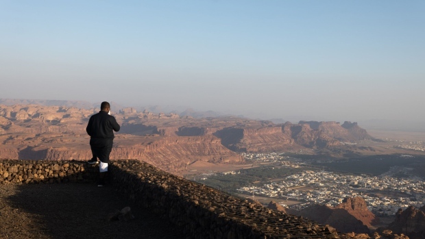 Taking in this arid, ancient town from the Harrat viewpoint in AlUla. Photographer: Jeremy Suyker/Bloomberg