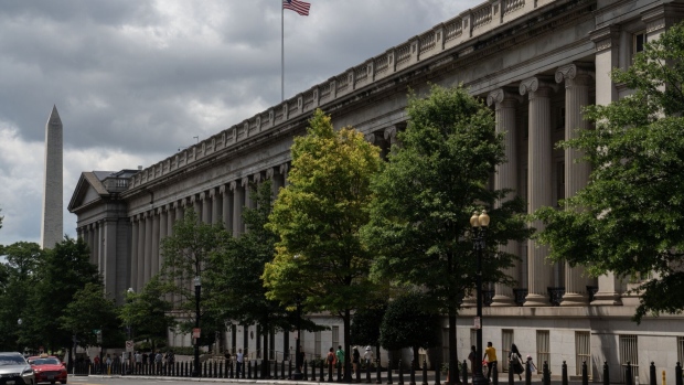 <p>The US Treasury building in Washington, DC.</p>