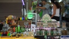 Cannabis and smoking accessories for sale on Khao San Road in Bangkok.