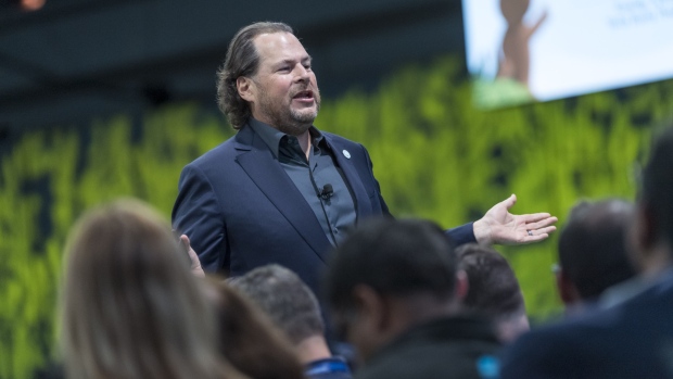 Marc Benioff, chairman and co-chief executive officer of Salesforce.com Inc.