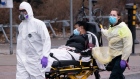 Paramedics bring a patient to Verdun Hospital in Montreal, on Tuesday, April 21, 2020