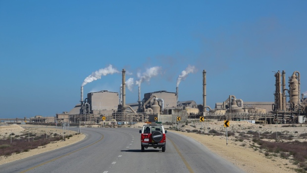 A road leads towards the Maaden Phosphate Co. plant in Ras Al-Khair, Saudi Arabia, on Thursday, March 7, 2019. The project is part of the country’s economic and industrial development plan, which aims to lessen its dependence on oil and petrochemicals.