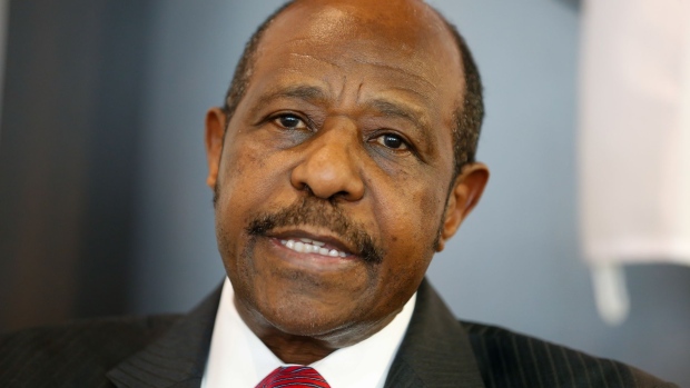 MRCD-UBUMWE chairman Paul Rusesabagina poses for the photographer during a press conference of the political platform MRCD-UBUMWE and the political party RDI-EWANDA RWIZA, concerning the political and security situation in Rwanda, in Brussels, Tuesday 18 June 2019.