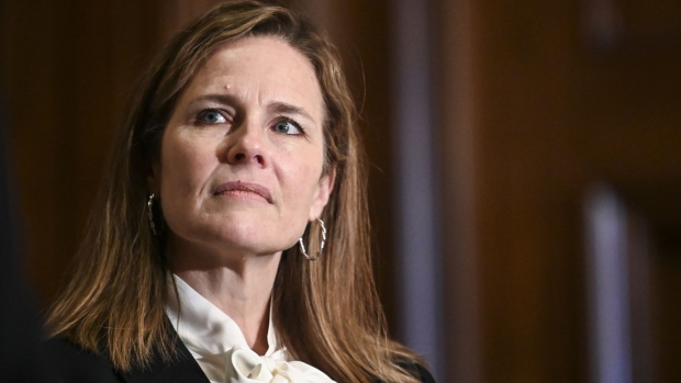 Amy Coney Barrett, U.S. President Donald Trump's nominee for associate justice of the U.S. Supreme Court. Photographer:Pool/Reuters/Bloomberg
