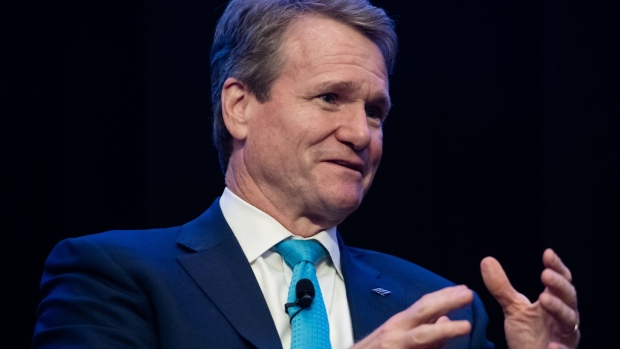 Brian Moynihan, chief executive officer of Bank of America Corp., speaks during a BlackBerry Cybersecurity event in New York, U.S., on Wednesday, Oct. 23, 2019. The event offers business leaders and technology professionals an opportunity to discover how BlackBerry and BlackBerry Cylance are enabling enterprises and government to become hyper-connected while protecting sensitive information and communications.