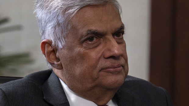Ranil Wickremesinghe, Sri Lanka's prime minister and finance minister, during an interview in Colombo, Sri Lanka, on Wednesday, May 25, 2022. The bankrupt nation will slash its budget expenditure to “bare bones” and hopes to break even or post a primary surplus of 1% of gross domestic product by 2025, Wickremesinghe said in the interview in his office.