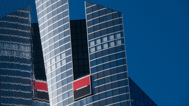 The Societe Generale SA headquarters in the La Defense business district in Paris, France, on Monday, Feb. 7, 2022. SocGen, which is scheduled to announce earnings on Feb. 10, has entered into exclusive negotiations with ING Groep NV to attract its French retail banking customers, as the Dutch lender exits the market.