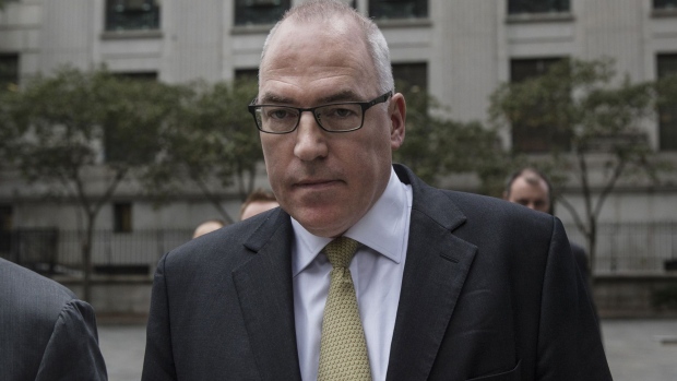 Gavin Black, former director at Deutsche Bank AG, exits Federal Court in New York, U.S., on Wednesday, Oct. 17, 2018. Matthew Connolly and Black were found guilty on Wednesday of trying to manipulate the London interbank offered rate, which is used to value trillions of dollars of financial products, from 2004 to 2011.