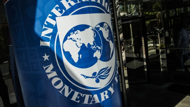 The International Monetary Fund (IMF) headquarters during the spring meetings of the IMF and World Bank Group in Washington, DC, US, on Thursday, April 13, 2023. The IMF trimmed its global-growth projections, warning of high uncertainty and risks as financial-sector stress adds to pressures emanating from tighter monetary policy. Photographer: Samuel Corum/Bloomberg