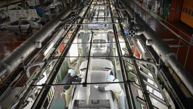 A production line at Toyota’s Tsutsumi plant in Toyota City in 2017. Photographer: Noriko Hayashi/Bloomberg