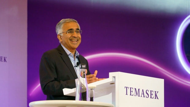 Rohit Sipahimalani, chief investment officer of Temasek Holdings Pte, speaks during a news conference in Singapore, on Tuesday, July 11, 2023. Singapore's state-owned investor Temasek warned of an uncertain road ahead as it chalked up its worst showing in seven years.