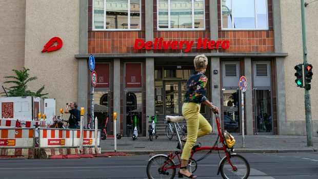 The headquarters of Delivery Hero SE in Berlin, Germany, on Sunday, Aug. 21, 2022. Delivery Hero is among the biggest gainers in the Stoxx Europe 600 Index this quarter, up 46% since June 30, as the company takes out some of investors’ most dire concerns one by one.