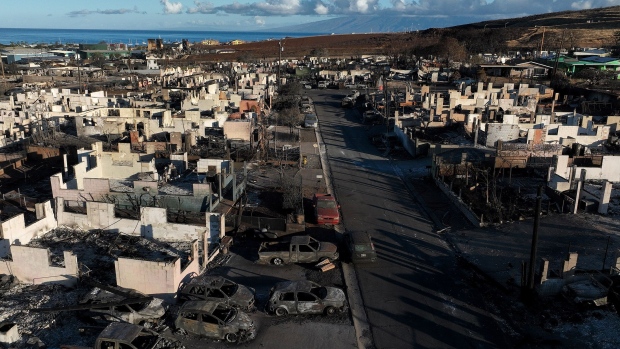 A destroyed neighborhood in Lahaina on Aug. 18.
