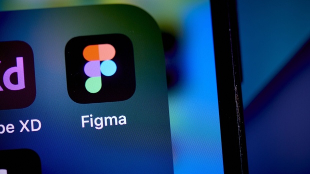 The Figma app on a smartphone arranged in the Brooklyn borough of New York, US, on Friday, July 28, 2023. Adobe Inc.s $20 billion takeover of design startup Figma Inc. is on course for an in-depth investigation from European Union merger regulators, adding to growing global scrutiny of the deal dubbed by Adobes boss as transformational. Photographer: Gabby Jones/Bloomberg