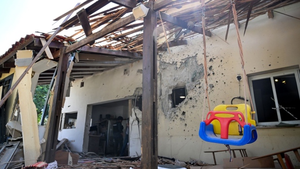 The Gat family house left in ruins after Hamas militants attacked the Kibbutz Be’eri, near the Gaza border, in Israel, on Oct. 13.