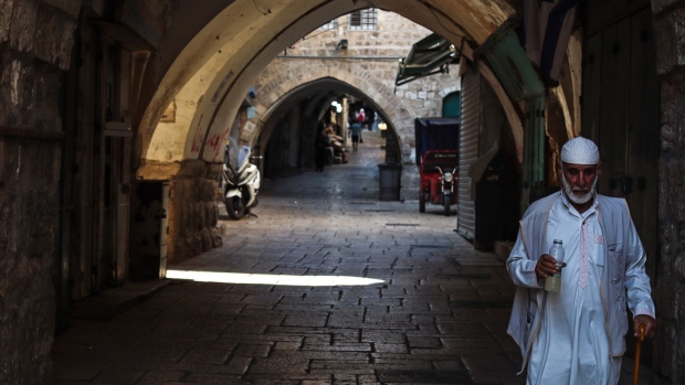 An empty street in Jerusalem’s Old City on Oct. 14.