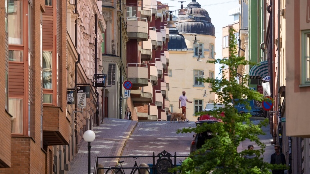 Residential apartment buildings in Stockholm, Sweden, on Monday, June 12, 2023. Swedish households are becoming more optimistic about the development in the housing market, according to a survey from the country’s largest bank. Photographer: Andrey Rudakov/Bloomberg