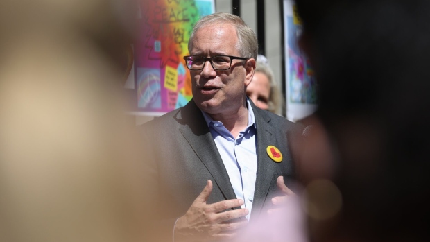 Scott Stringer, mayoral candidate for New York City, speaks during a campaign event in New York, U.S., on Tuesday, May 25, 2021. New York City's mayoral hopefuls are ratcheting up attacks against one another as the June 22 Democratic primary fast approaches and the race becomes more competitive.