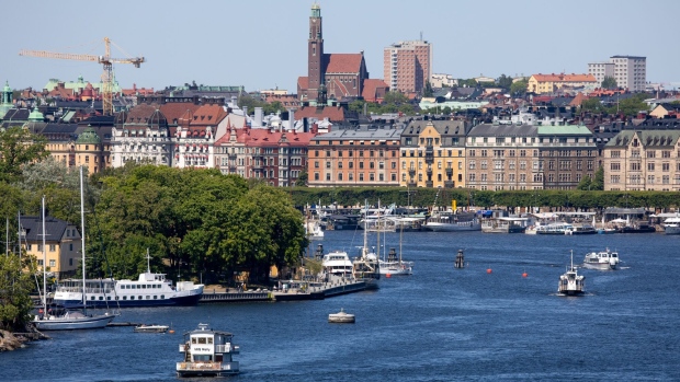 Residential and commercial buildings in Stockholm, Sweden, on Sunday, June 11, 2023. Swedish households are becoming more optimistic about the development in the housing market, according to a survey from the country’s largest bank. Photographer: Andrey Rudakov/Bloomberg