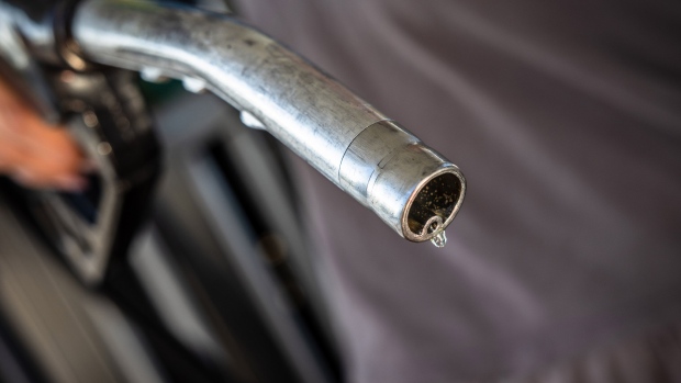 A drop of diesel fuel drips from a pump at a Repsol SA gas station in the Santa Perpetua de Mogoda district of Barcelona, Spain, on Tuesday, Oct. 24, 2023. Repsol report earnings on Oct. 26. Photographer: Angel Garcia/Bloomberg