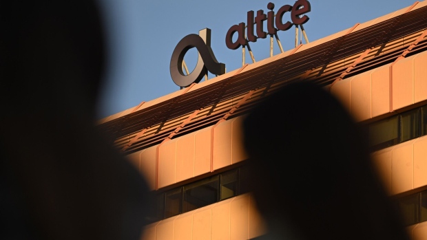 The Altice headquarters during a protest over pay in Lisbon, Portugal, on Friday, Jan. 26, 2024. Altice Portugal is up for sale, with Saudi Telecom Co. among the potential buyers, Bloomberg reported last month.