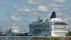 <p>Cruise ships operated by Norwegian Cruise Lines at the Port of Southampton in Southampton, UK.</p>