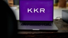 The KKR & Co. logo on a laptop arranged in Germantown, New York, US, on Thursday, July 13, 2023. KKR & Co. is exploring options for its majority stake in a commercial lighting manufacturer in China including a potential sale, according to people familiar with the matter. Photographer: Gabby Jones/Bloomberg