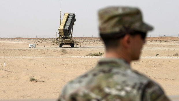 A Patriot missile battery at the Prince Sultan air base in Al-Kharj, in central Saudi Arabia. Photographer: Andrew Caballero-Reynolds/AFP/Getty Images