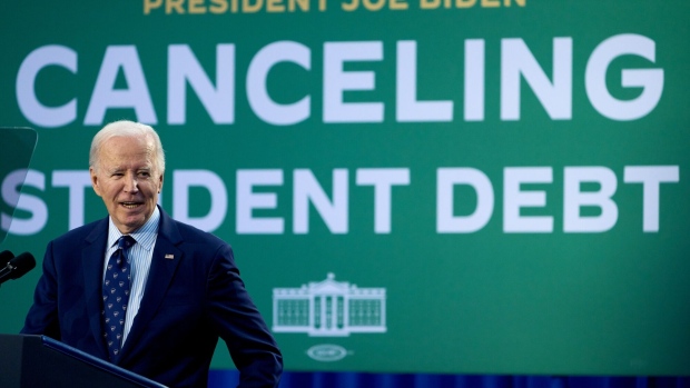 Joe Biden at an event in Madison, Wisconsin, on April 8. Photographer: Daniel Steinle/Bloomberg