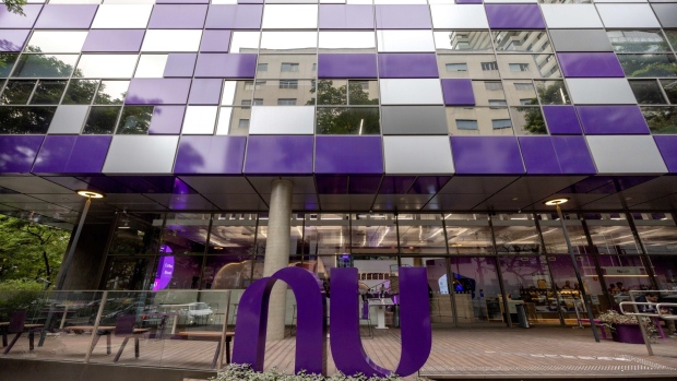 Nubank headquarters in Sao Paulo, Brazil, on Wednesday, May 15, 2024. Nu Holdings Ltd., one of the world's largest digital banks, surpassed 100 million clients across its operations in Brazil, Mexico and Colombia. Photographer: Jonne Roriz/Bloomberg