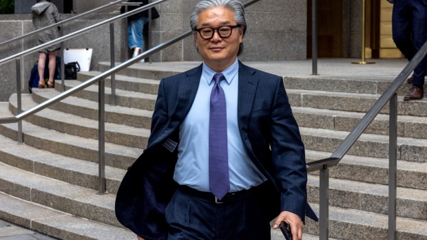 Bill Hwang exits court in New York on May 20.