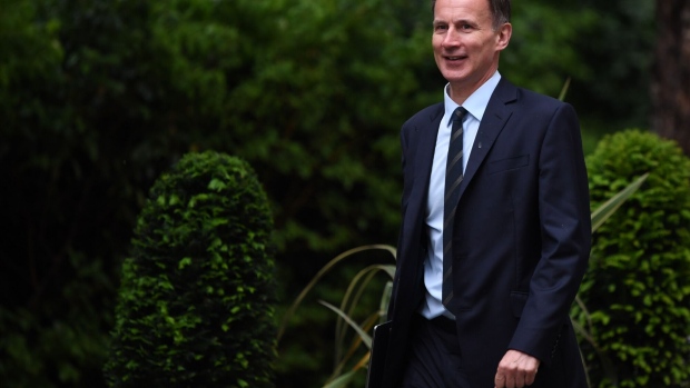 Jeremy Hunt in Downing Street in London on May 22.