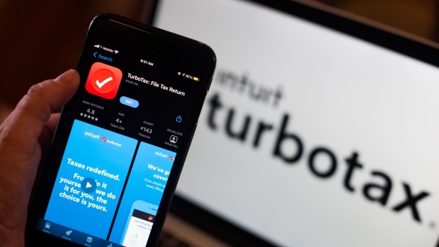 Ten million people used TurboTax for free this year to file their taxes, a drop of about 1 million a year ago. Photographer: Tiffany Hagler-Geard/Bloomberg