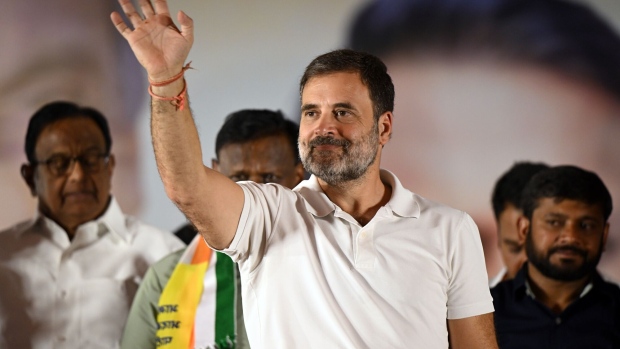 Rahul Gandhi during a campaign rally in Delhi on May 18.