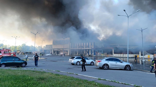 In this photo released by the Kharkiv Governor’s office, shows the aftermath of an attack on a hypermarket in Kharkiv on May 25. Source: Governor of Kharkiv/Anadolu/Getty Images
