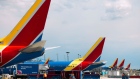 Southwest Airlines planes at Baltimore-Washington Airport (BWI) in Baltimore, Maryland, US, on Friday, April 12, 2024. Southwest Airlines Co. is scheduled to release earnings figures on April 25. Photographer: Angus Mordant/Bloomberg