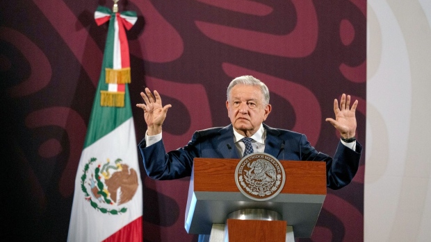 Andrés Manuel López Obrador durante una conferencia de prensa en Ciudad de México el mes pasado.