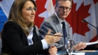 Carolyn Rogers, senior deputy governor of the Bank of Canada, and Governor Tiff Macklem  during a news conference in Ottawa on June 5.