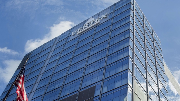 The Vertex Pharmaceuticals Inc. building stands in Boston, Massachusetts, U.S., on Wednesday, Oct. 19, 2016. Vertex Pharmaceuticals will receive an upfront payment of $75 million and additional payments of up to $6 million a year for the development of new cystic fibrosis medicines under an amended research agreement with the Cystic Fibrosis Foundation. Photographer: Scott Eisen/Bloomberg