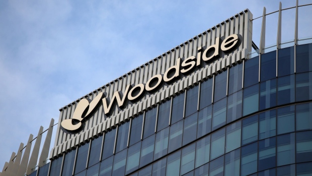 Signage for Woodside Energy Group. Photographer: Philip Gostelow/Bloomberg