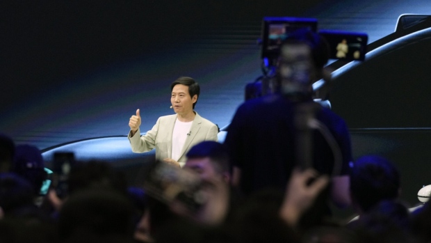 Lei Jun at the Beijing auto show in April.