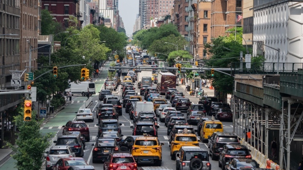 Traffic on 10th Avenue in New York, US, on Wednesday, June 5, 2024. 