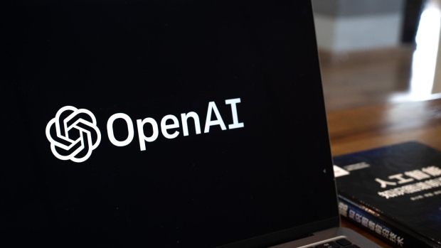 The OpenAI logoon a laptop in Beijing.
