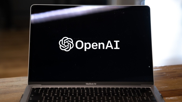 The OpenAI logo on a laptop in Beijing. Bloomberg