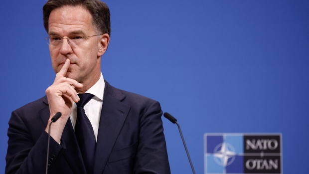Mark Rutte at NATO headquarters in April. Photographer: Kenzo Tribouillard/AFP/Getty Images