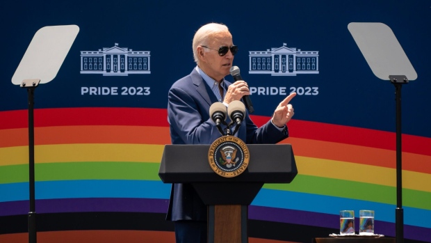 Joe Biden during a Pride Month celebration event at the White House in June 2023.